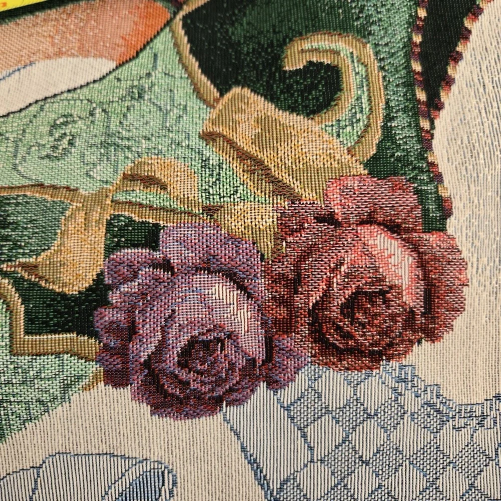 Victorian Themed Wall Hanging Tapestry Girlie Shoes Boots Rod & Ribbon 17